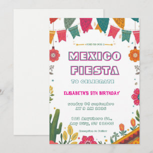 Colorful Mexican Fiesta Birthday  Invitation