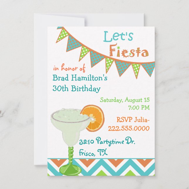 Colorful Mexican Fiesta Birthday Party Invitation (Front)