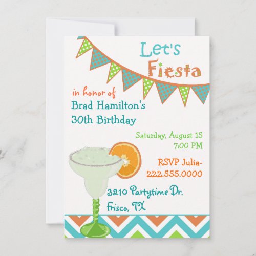 Colorful Mexican Fiesta Birthday Party Invitation