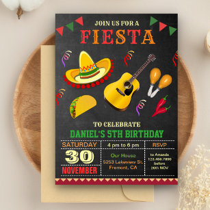 Colorful Mexican Fiesta Birthday Party Invitation