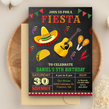Colorful Mexican Fiesta Birthday Party Invitation by ShabzDesigns at Zazzle