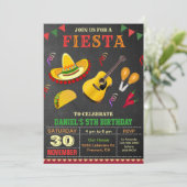 Colorful Mexican Fiesta Birthday Party Invitation (Standing Front)