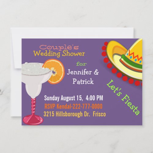 Colorful Mexican Fiesta Couples Wedding Shower Invitation
