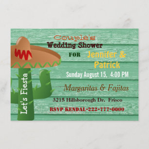 Colorful Mexican Fiesta Couple's Wedding Shower Invitation