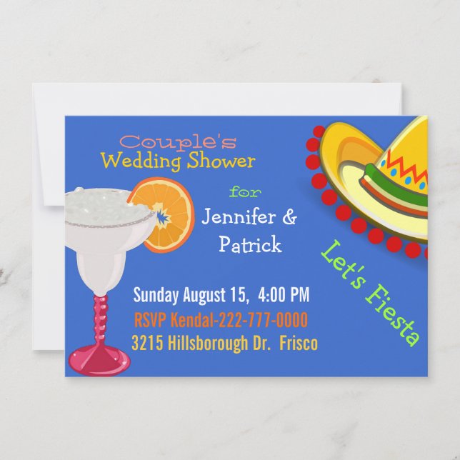 Colorful Mexican Fiesta Couple's Wedding Shower Invitation (Front)