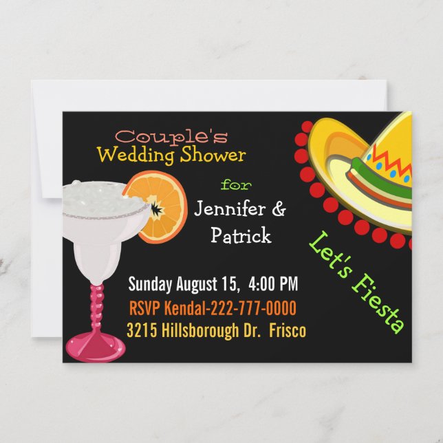 Colorful Mexican Fiesta Couple's Wedding Shower Invitation (Front)