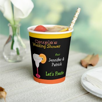 Colorful Mexican Fiesta Couple's Wedding Shower Paper Cups by DizzyDebbie at Zazzle