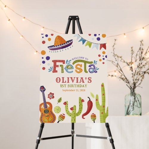 Colorful Mexican Fiesta First Birthday Welcome Foam Board
