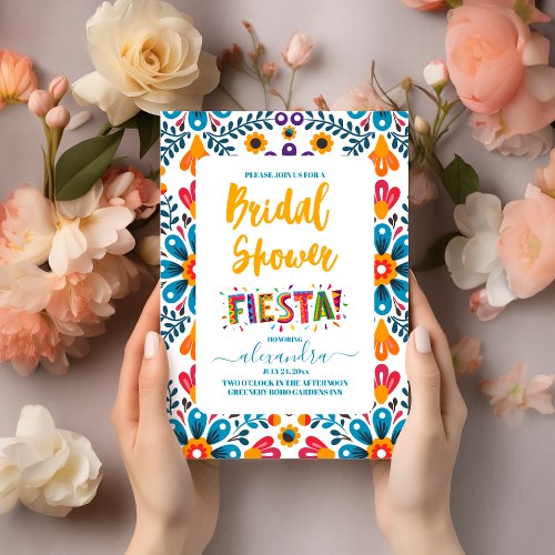 Colorful Mexican Fiesta Floral Bridal Shower  Invitation