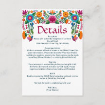 Colorful Mexican Fiesta Floral Embroidery Wedding