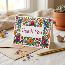 Colorful Mexican Fiesta Floral Embroidery Wedding