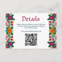 Colorful Mexican Fiesta Floral Wedding Website QR