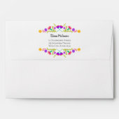 Colorful Mexican Fiesta Flowers Return Address Envelope (Back (Top Flap))