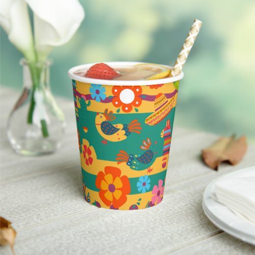 Colorful Mexican Fiesta Party Paper Cups
