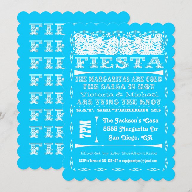 Colorful Mexican Fiesta Rehearsal Dinner Invitation (Front/Back)