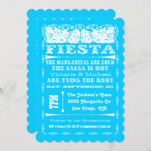Colorful Mexican Fiesta Rehearsal Dinner Invitation