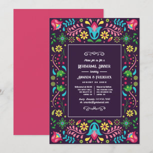 Colorful Mexican Fiesta Rehearsal Dinner Invitation