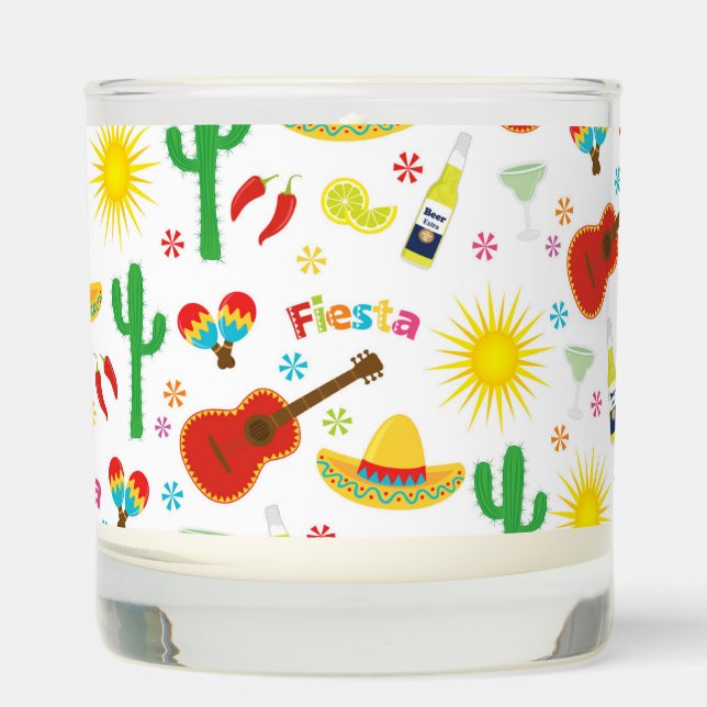 Colorful Mexican Fiesta Scented Jar Candle (Front)