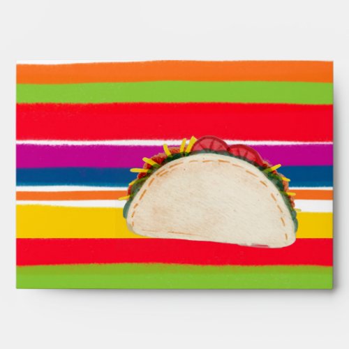 Colorful Mexican Fiesta Taco Return Address Envelope