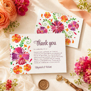Colorful Mexican Fiesta Wedding Thank You Card