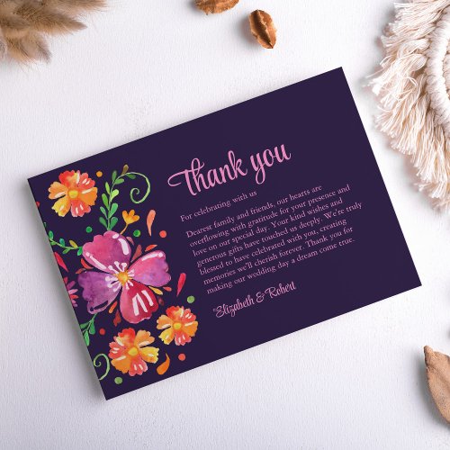 Colorful Mexican Fiesta Wedding Thank You Card