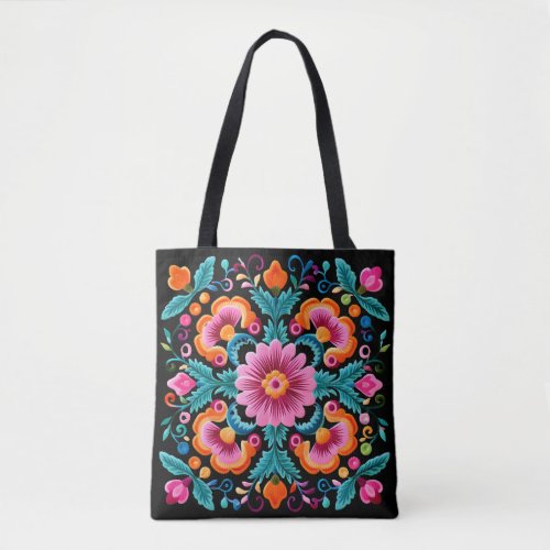 Colorful Mexican Floral Fiesta Tote Bag