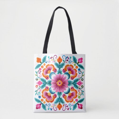 Colorful Mexican Floral Fiesta Tote Bag