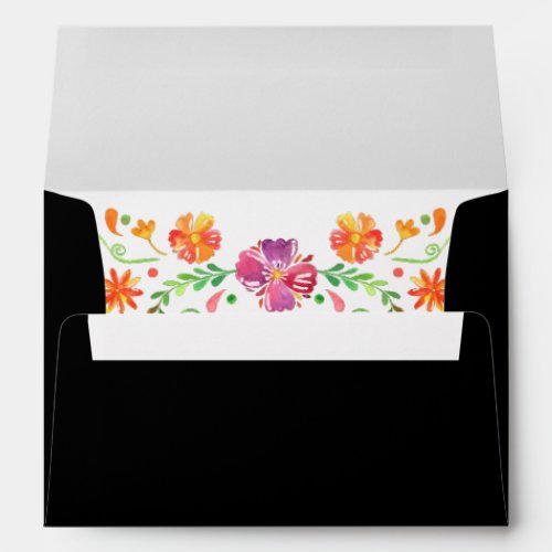 Colorful Mexican Floral Fiesta Wedding Envelope