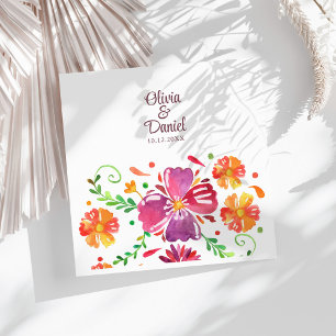 Colorful Mexican Floral Fiesta Wedding  Paper Dinner Napkins
