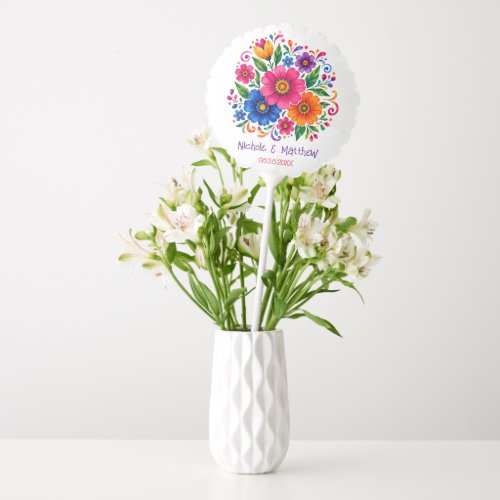 Colorful Mexican Floral Wedding Balloon