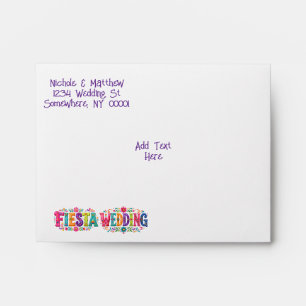 Colorful Mexican Floral Wedding Envelope