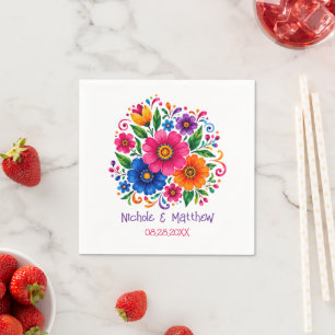 Colorful Mexican Floral Wedding Napkins