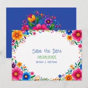 Colorful Mexican Floral Wedding Save The Date