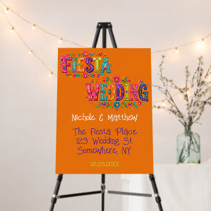 Colorful Mexican Floral Wedding Welcome Sign