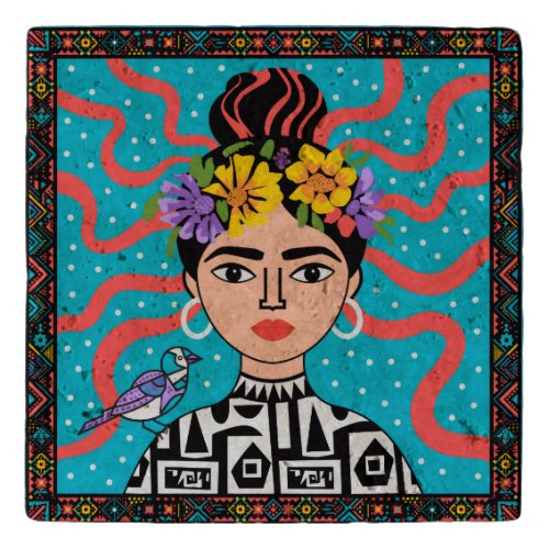 Colorful Mexican Folk Art Kitchen Hot Plate Trivet