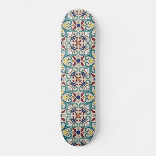 Colorful Mexican Pattern Skateboard Deck (Front)