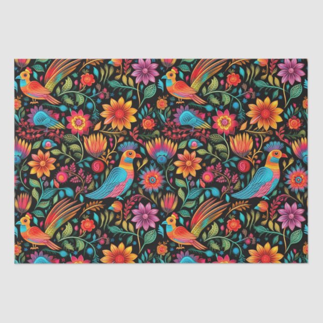 Colorful Mexican pattern Tissue Paper (Front)
