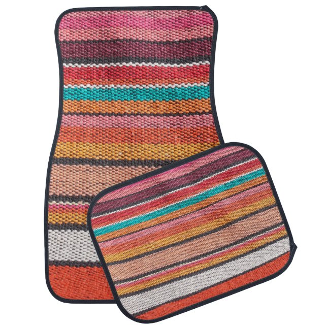 Colorful mexican, peruvian style car floor mat (Set)