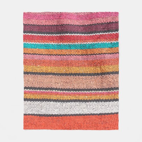 Colorful mexican peruvian style rug close surface fleece blanket