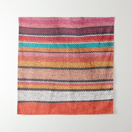 Colorful mexican peruvian style rug close surface tapestry