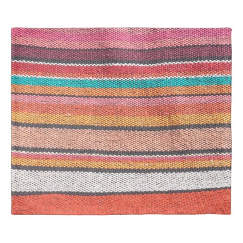 Colorful mexican peruvian style rug surface close duvet cover