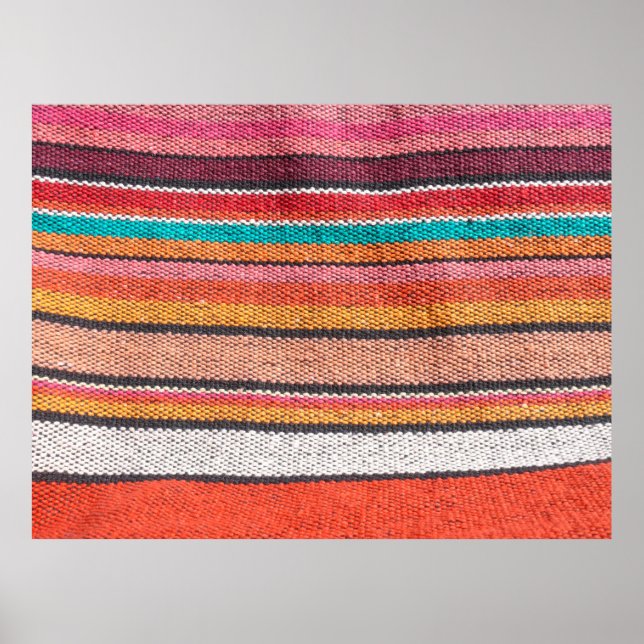 Colorful mexican, peruvian style rug surface close poster (Front)