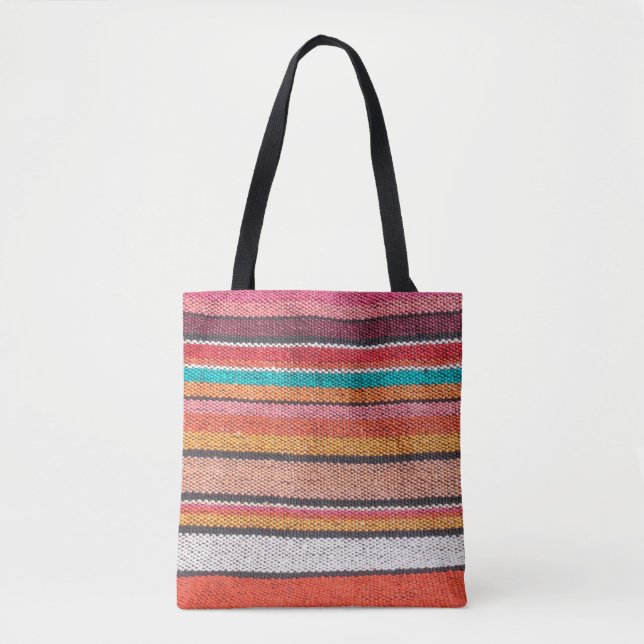 Colorful mexican, peruvian style rug surface close tote bag (Front)