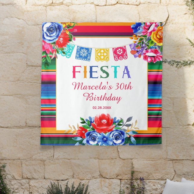 Colorful Mexican Serape Floral Fiesta Tapestry (Creator Uploaded)