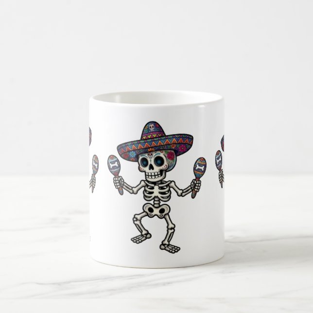Colorful Mexican Skeleton Coffee Mug (Center)