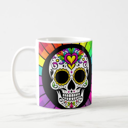 Colorful Mexican Skull Pillow Coffee Mug