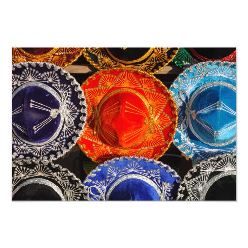 Colorful Mexican sombreros Photo Print