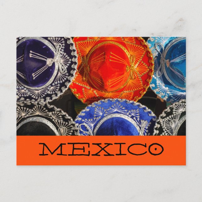 Colorful Mexican sombreros Postcard (Front)
