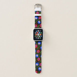 Colorful Mexican Style Floral Pattern Elegant Bold Apple Watch Band