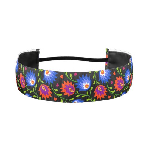 Colorful Mexican Style Floral Pattern Elegant Bold Athletic Headband